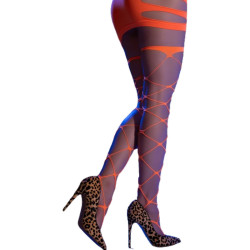 Chilirose - Cr 4706 Collants Cabaret Orange S/M